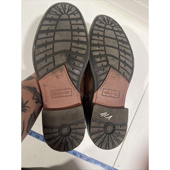 Ashford Hayes Men's Low Lace Up Brown Oxford Boot 10 Cap Toe Hipster Vegan - Picture 6 of 11